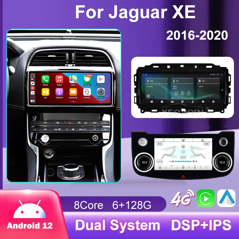 

Автомобильный радиоприемник на Android 12 для Jaguar XE XF XFL 2016 2017 2018 2019 2020, Автомобильный мультимедийный GPS-навигатор, головное устройство, стерео Carplay