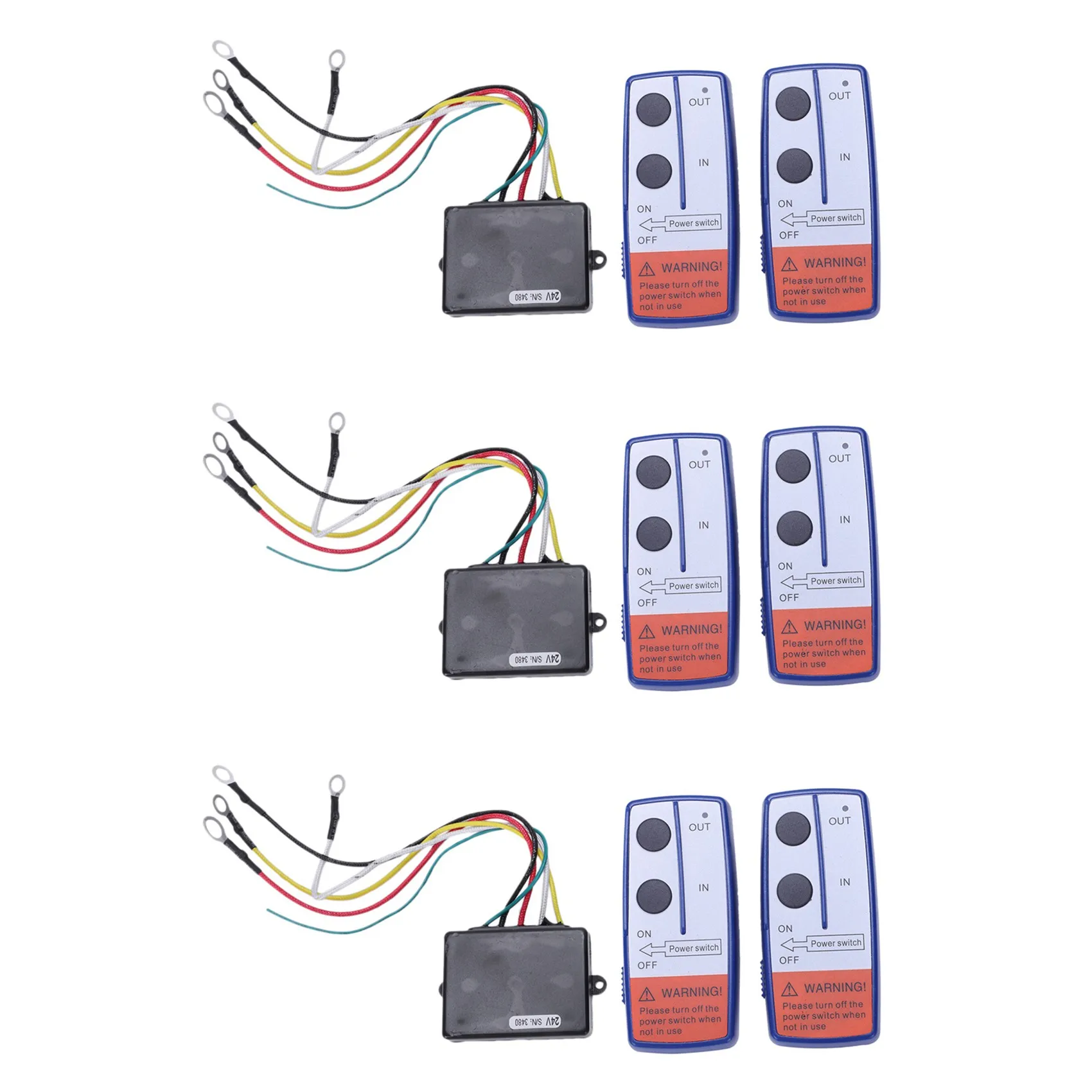 

6x Recovery Wireless Winch Remote Control Twin Handset Atv Truck 24v 24 Volt