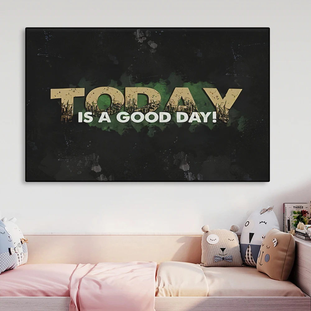 

Современные слова мотивационный постер печать сегодня хорошего дня буквы принты для дома Настенная картина на холсте картины офисный Декор