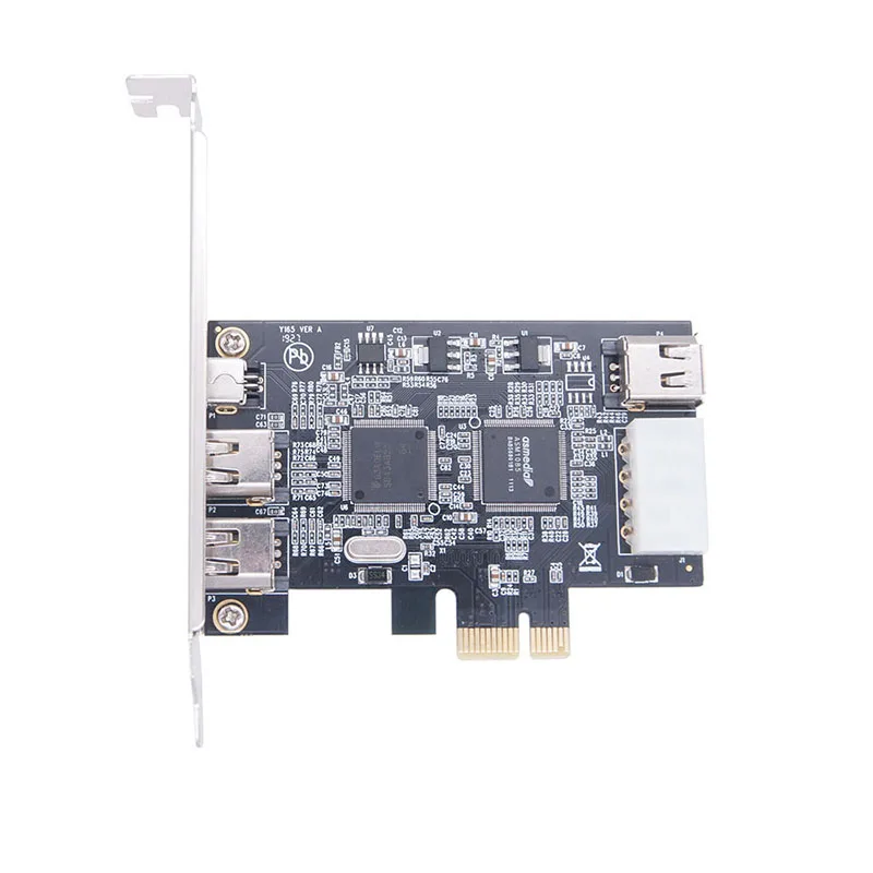 PCI-e 1X IEEE 1394A 4 Port(3+1) Firewire Card Adapter PCIe PCI Express Internal 1394 A 6Pin To 4 Pin IEEE 1394 Cable For Desktop — view 2