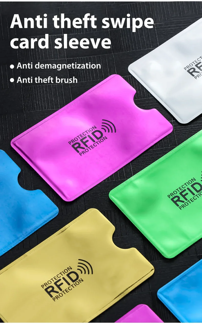 5~20 Stück Anti-Scan-Kartenhüllen, antimagnetisch, diebstahlsicher, RFID/NFC-Blockierung, Aluminiumfolie, Sicherheitshalter für Bankkarten und Ausweise – Detail 2