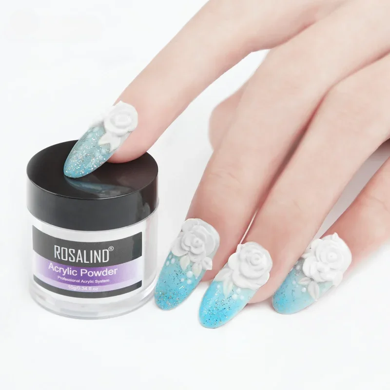 Acrylic Crystal Powder Nail Art Tips Pink White Clear Nail Manicure Powder Art Extension Builder Polymer