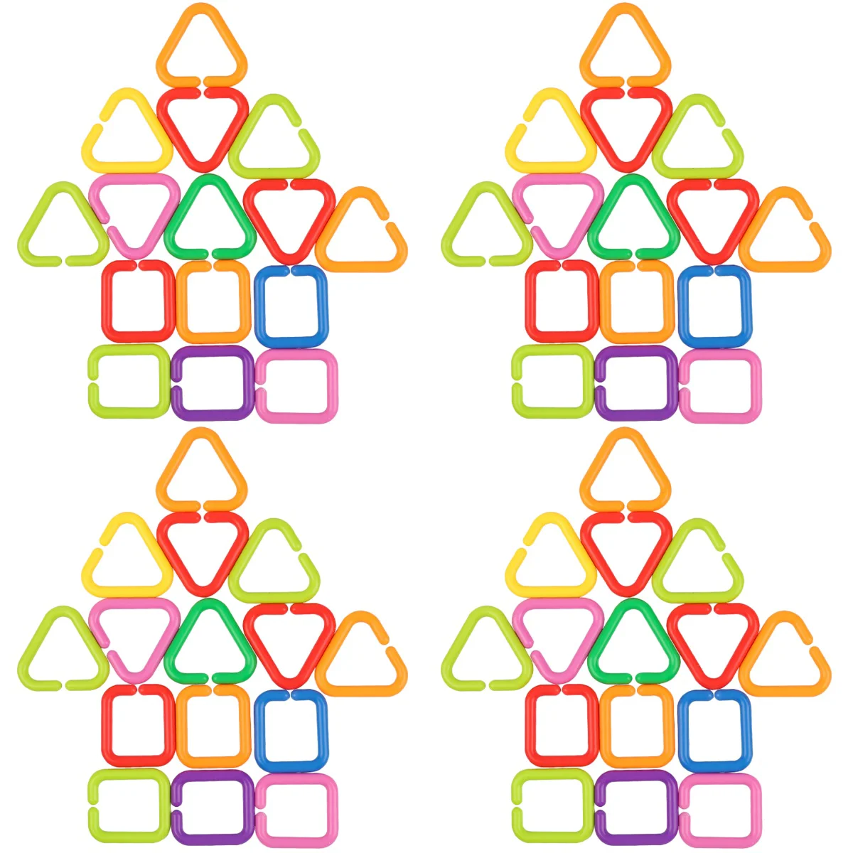 

140 Pcs Geometric Chain Buckle Stroller Hanging Toys Baby Link Ring Fun Rings Connecting for Toddlers Sensory Puzzle