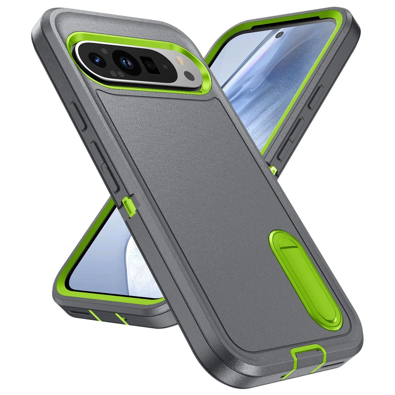 Rugged Shockproof Kickstand Case - Full Body 3-in-1 Anti-Scratch Protection