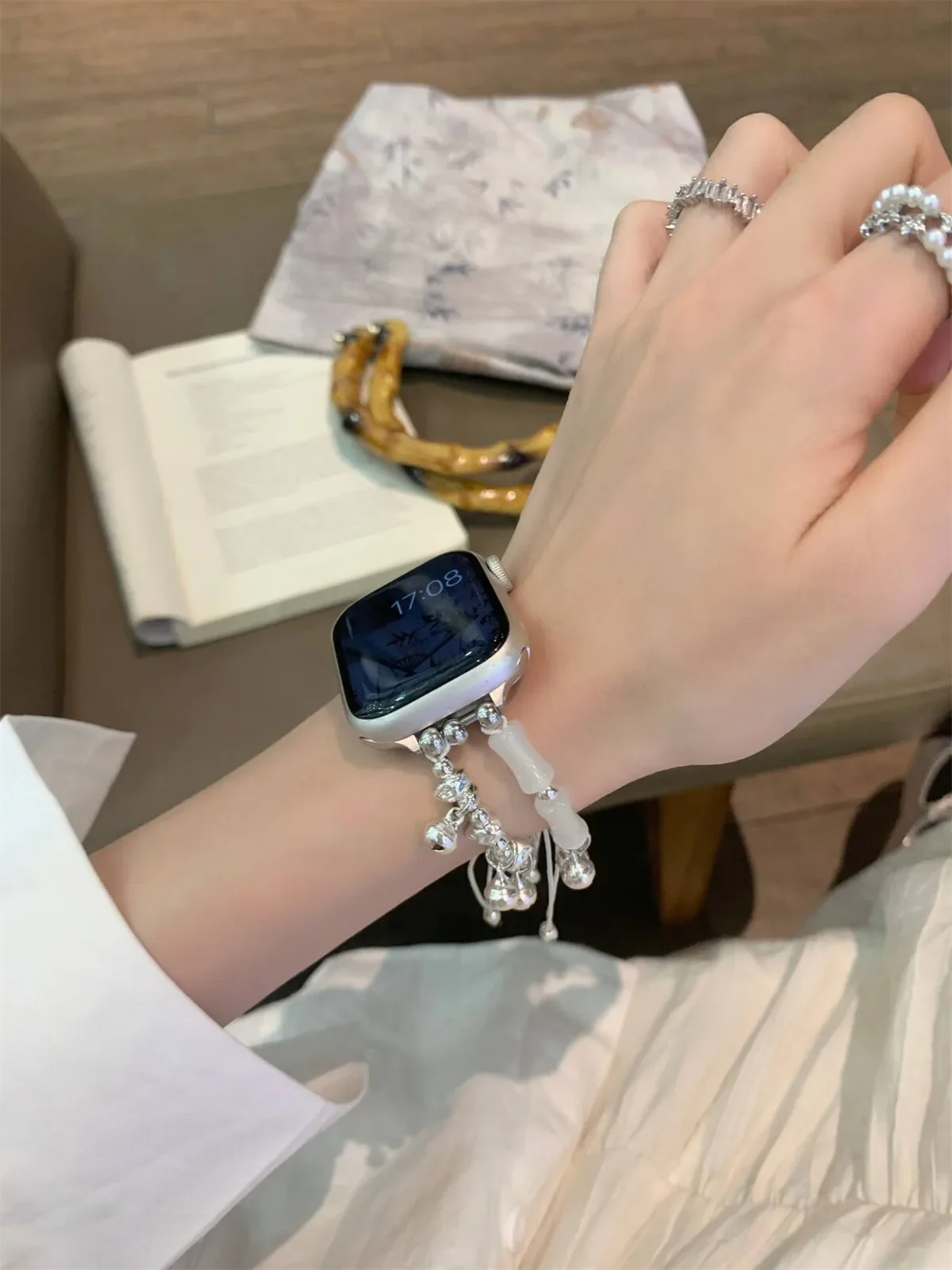 Bracelet de montre à bijoux pour iWatch Ultra 2 Series 10/9/8/7/6/5 Bracelet de montre tendance 42/44/45/46/49 mm 38/40/41 mm_voghion.com