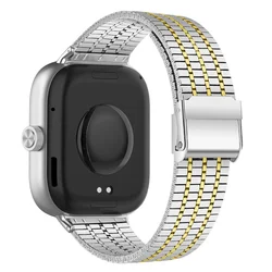 Premium Stainless Steel Metal Watch Strap Bracelet, Universal Fit for Mi band 8 Pro (S-Go)
