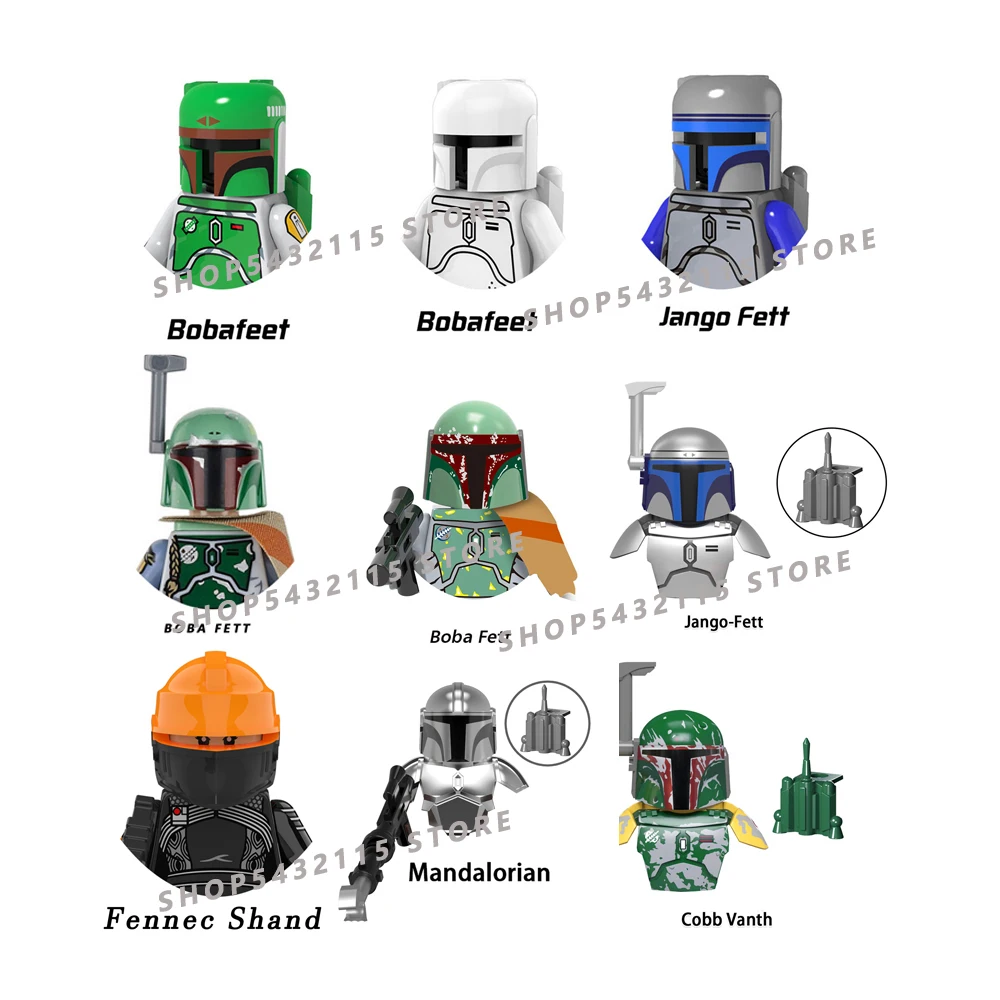 DISNEY Din Djarin Mandalorian Building Blocks Boba Fett Pre Vizsla Death Watch Grogu Baby Yoda Paz Vizla Bo-Katan Bricks Figures