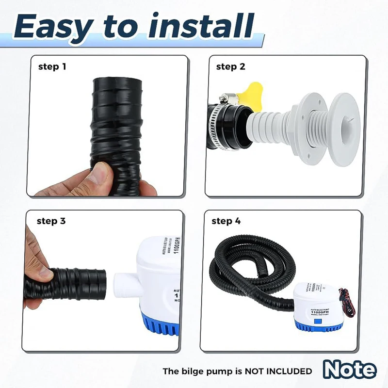 29MM Bilge Pump Seal Hose Apt-Get Install Bilge Pump Outlet pipe Pipeline Kit