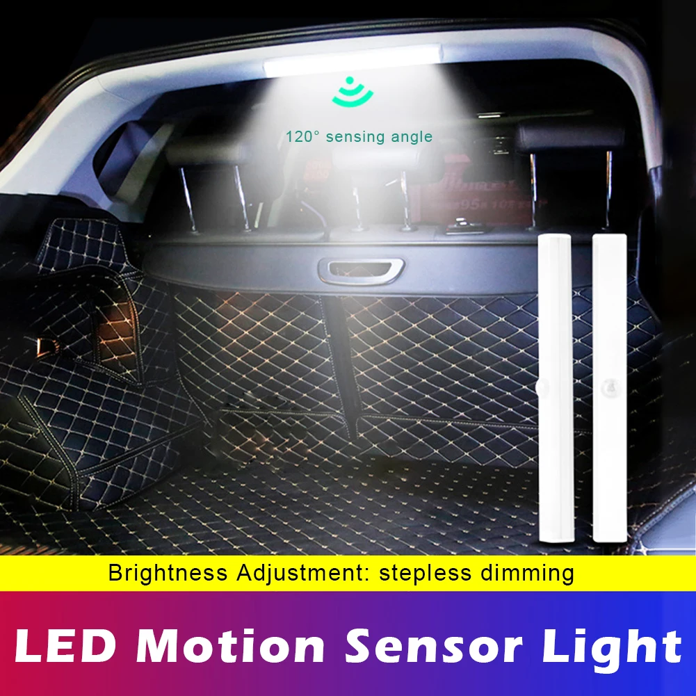 

1Pair LED Sensor Light Car LED Light Bar Induction Magnetic Atmosphere Lamp Dimmable Wireless USB Night Light for Cars Cabinets