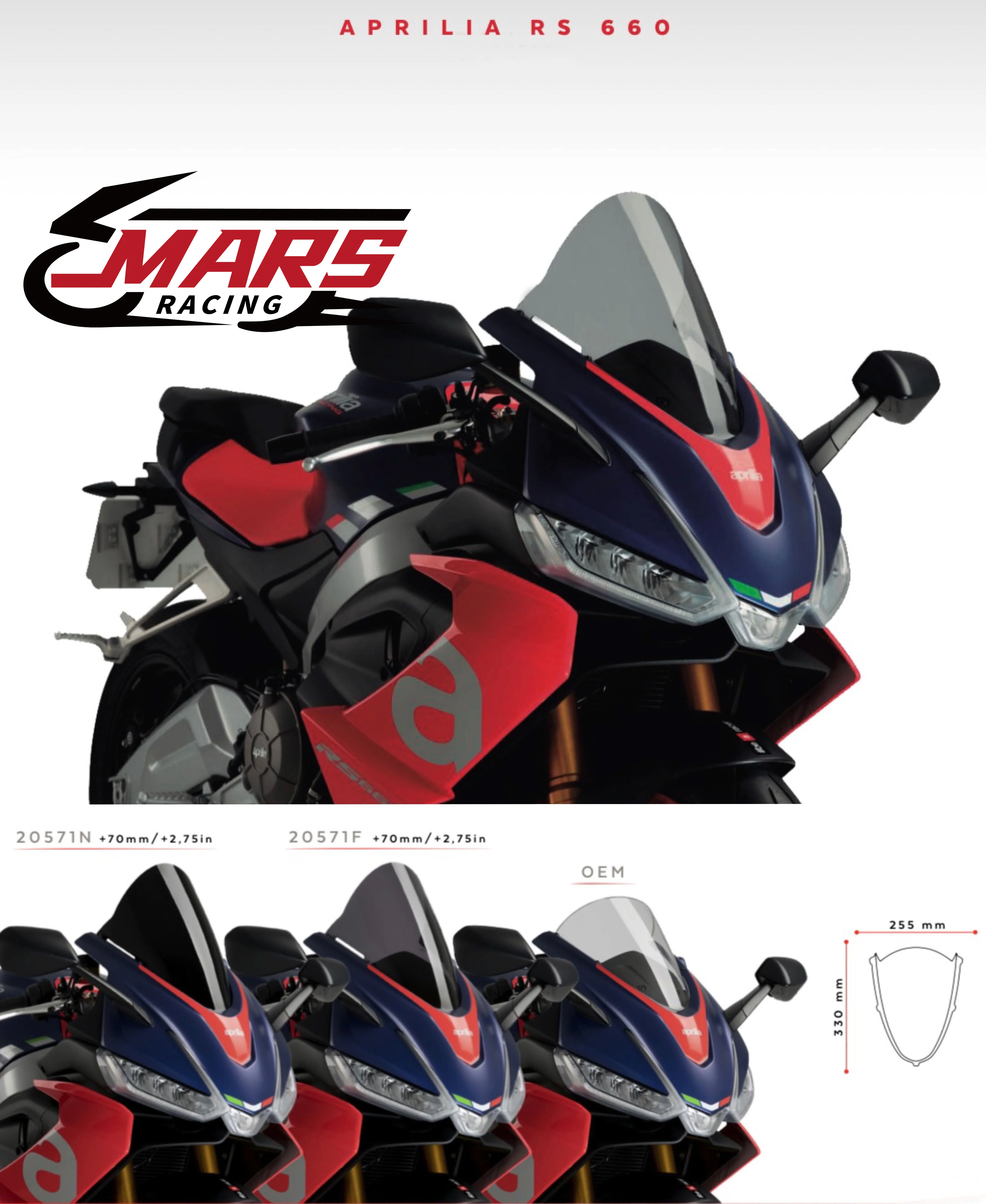 R-Racer Windscreen For Aprilia RS 660 2021 - PUIG High Quality Windscreen Upgrade