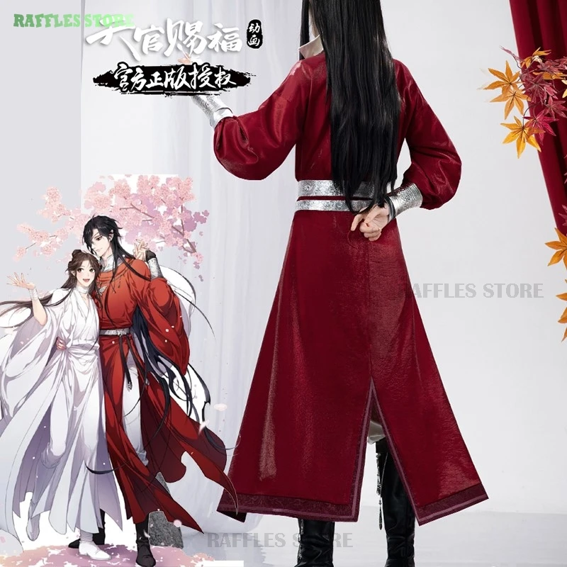 

TGCF Tian Guan Ci Fu Hua Cheng Cosplay Costume Wig Huacheng Heaven Official's Blessing Anime Cosplay Red Suit Tianguancifu Hanfu