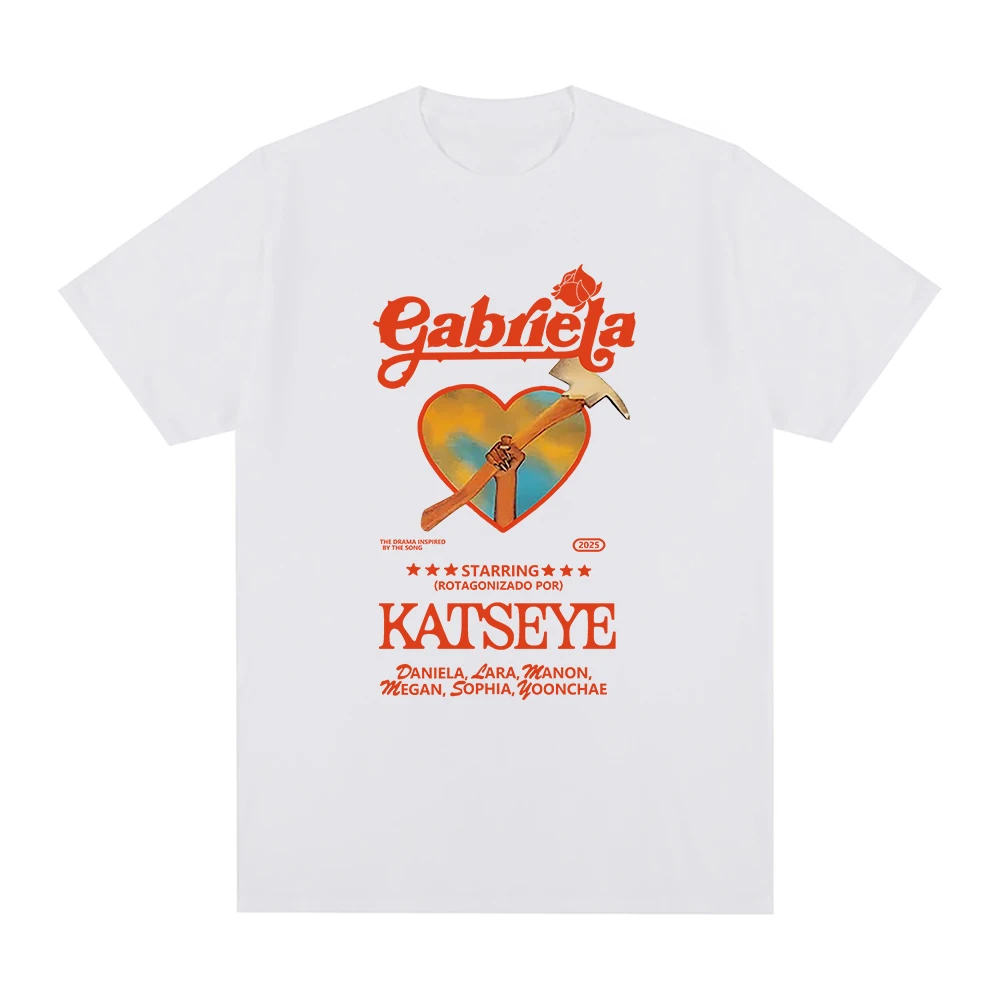 Katseye T-Shirt Unisex – Baumwolle, Lockerer Schnitt, Kurzarm, Harajuku/Y2K Print, Größen XS-3XL
