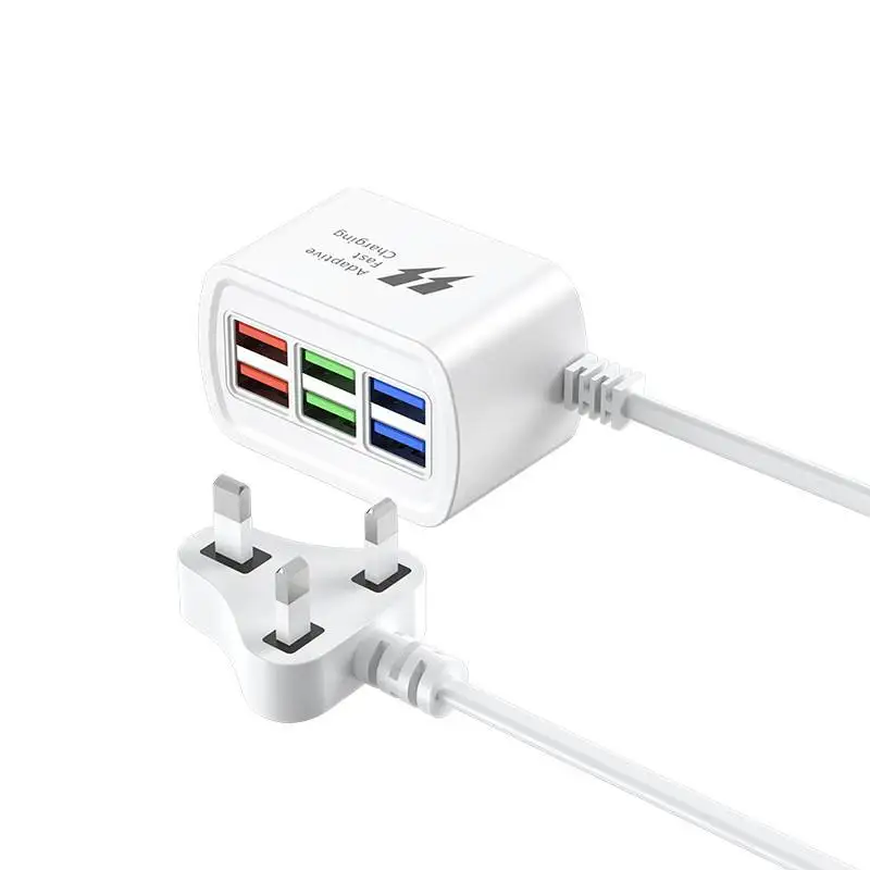 ตัวเลือกสินค้า USB 6 ช่องชาร์จเร็ว ปลั๊กพ่วงตั้งโต๊ะ สายยาว 1 เมตร