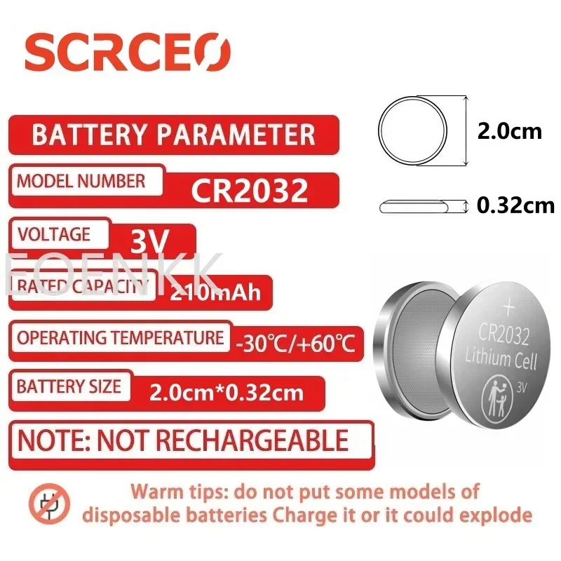 Button Battery 2-50PCS CR2032 3V Lithium CR 2032 For Watch Toy Calculator Car Remote Control Button Coin Cell