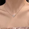 New Fashion Simple Silver Color Love Heart Pendant Necklace Charm Chain Collares Necklace for Women Party Jewelry Daily Wear