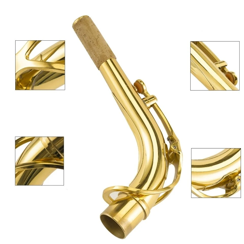 Tenor Alto saxophone bend neck Eb falt Universal sax elbow gold plated