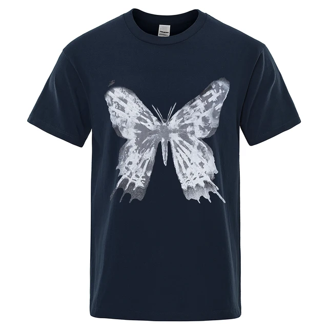 Butterfly Vintage Casual Man Clothing T-Shirts 1