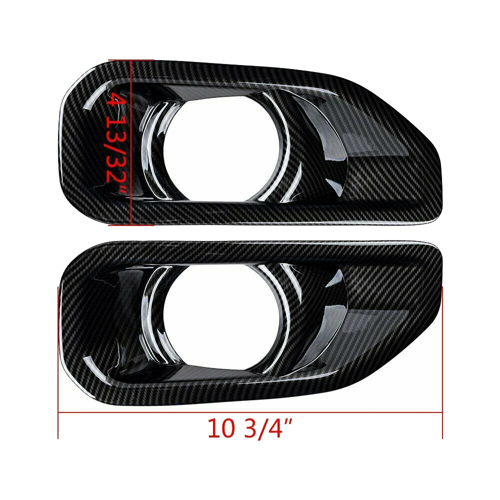 Carbon Fiber Front Fog Light Cover Trim Decoration for Jeep Wrangler JL 2018