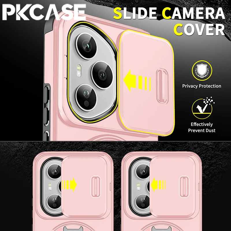 Enhanced Slide Push Window Phone Case with Bracket Cover