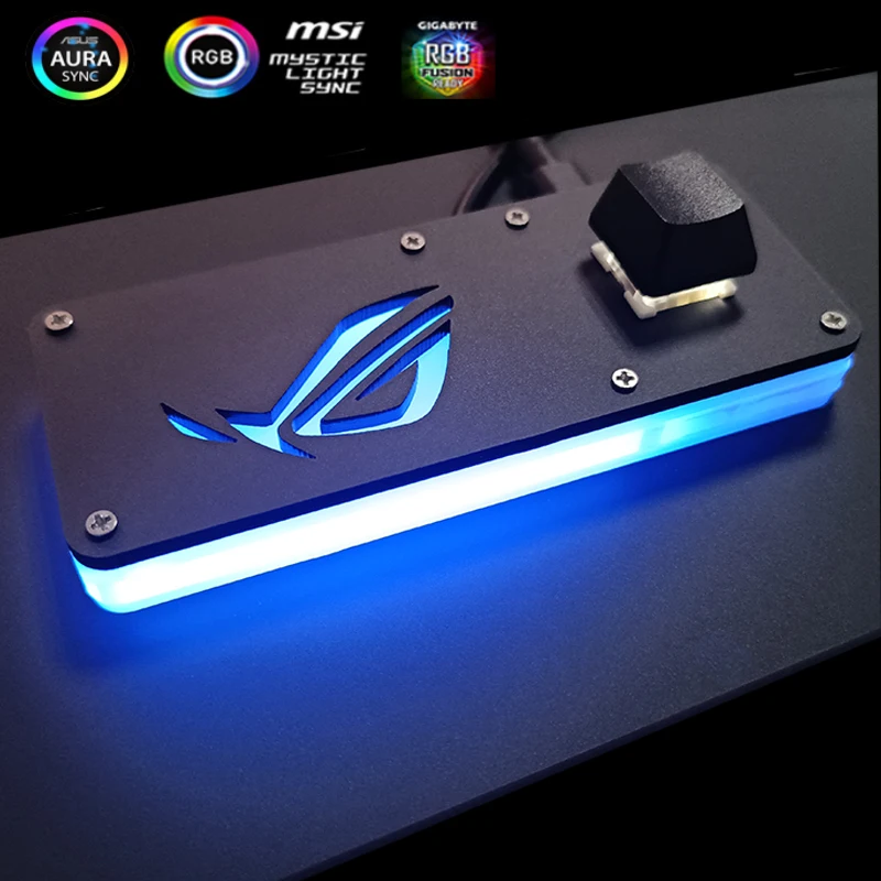Rgb pc Power Switch Argb Luz Colorida Iniciar e Desligar Computador Externo Switchimotherboard pc Case Acessório