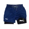 Men's Fitness Two-in-one Shorts Double-layer Beach Pants Trendy Printed Sports Shorts Outdoor Training Running Shorts M-3XL 5