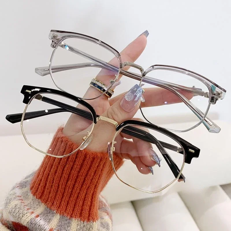 Fashion Classic Semi Rimless Anti Blue Light Blocking Occhiali Donna Uomo Square Ray Filter Montature Per Occhiali Occhiali Da Vista Per Computer
