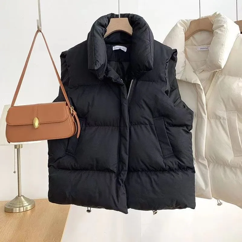 New Style Autumn and Winter Stand Collar Sleeveless Outer Cotton Vest