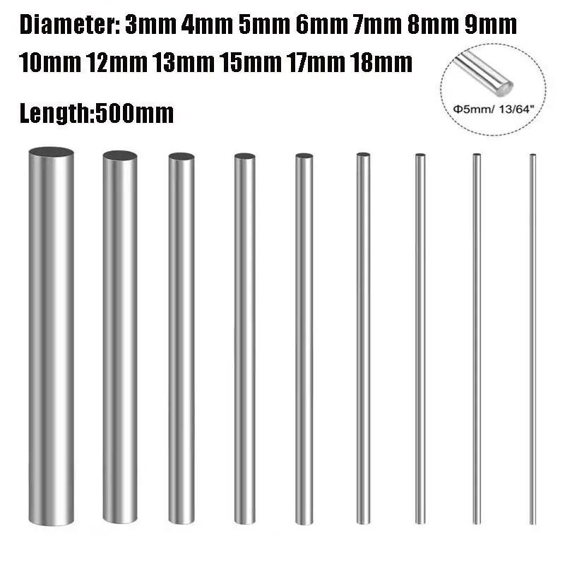 1pcs 500MM Titanium Rod Round Bar, Diameter 3mm to 13 mm titanium bar