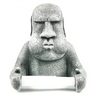 Easter Island Moai Tissue Holder Wall Mounted Resin Statue Toilet Paper Holder Moai Statue Bathroom Tissue Holder 2