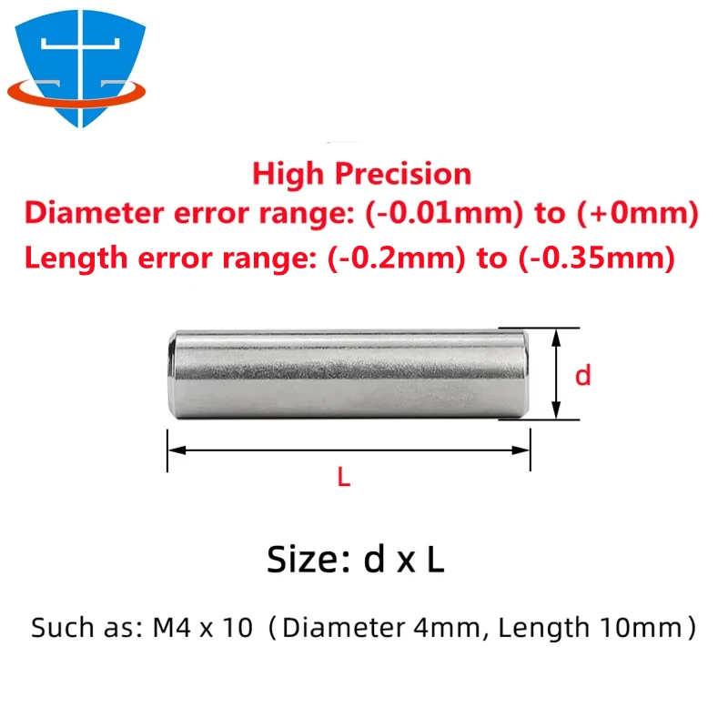 Stainless Steel Dowel Pin HRC62 Bearing Steel Solid Cylindrical M1 M1.5 M2 M2.5 M3 M3.5 M4 M5 M6 GB119