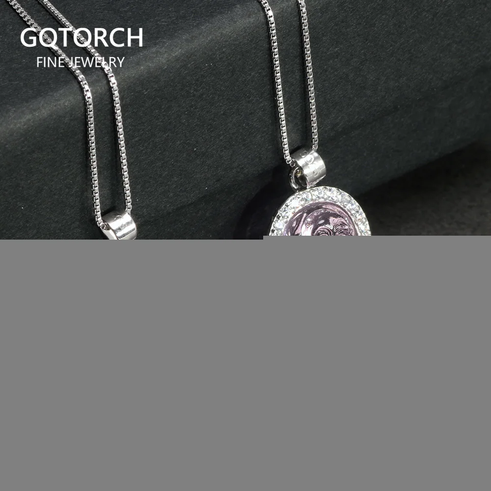 

Real Pure 925 Silver Natural Gemstone Pendant Necklaces for Women Natural Crystal Inlay Zircon Necklaces Female Jewelry