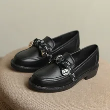 

TOPHQWS British Style Retro Flat Shoes Spring 2022 Women Loafers High Quality Soft Leather Platform Shoes Female Slip On Loafers