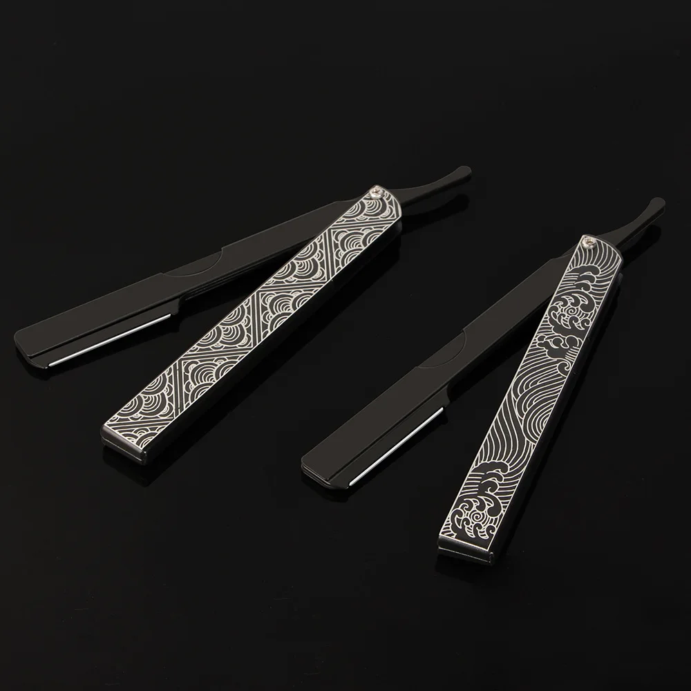 304 Stainless Steel Men's Shaver Straight Edge Barber Razor Knives Manual Beard Shaving Care Replaceable Blades Shavette Gift 2