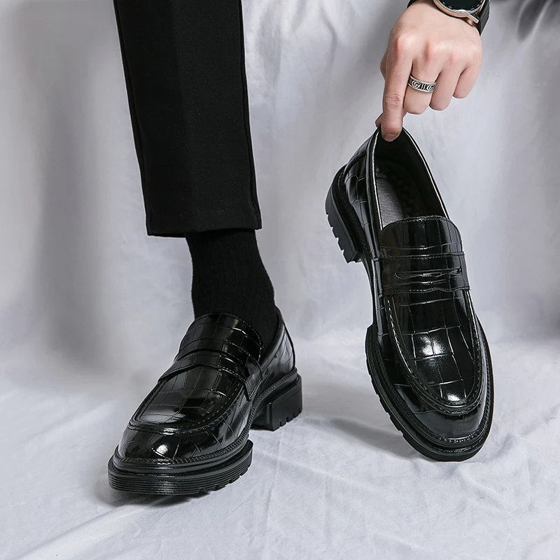 Luxury Business Oxford Leather Shoes Men Breathable Rubber Formal Dress Shoes Male Office Wedding Flats Footwear Mocassin