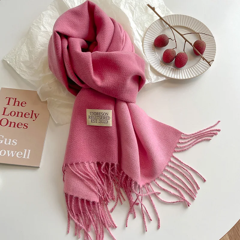Koreanische mode Schals Einfarbig Schal Pashmina Fühlen Tücher Und Wraps Für Abendkleider Frauen Herbst Winter Decke Große – Detail 30