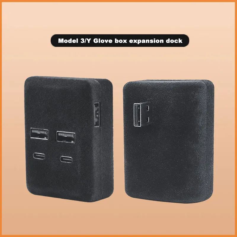 For Tesla HUB Fast Charge Expansion USB Splitter HUB Docking Station Model 3 Y Center Glove box expansion dock