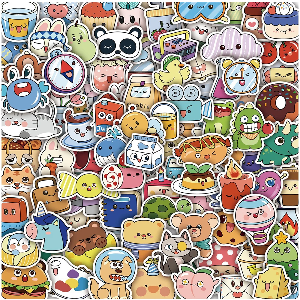 10/30/50/100pcs Cute Kawaii Animal Graffiti Stickers Aesthetic Cartoon Decals Scrapbook Laptop Phone Decoration Sticker Kid Toy