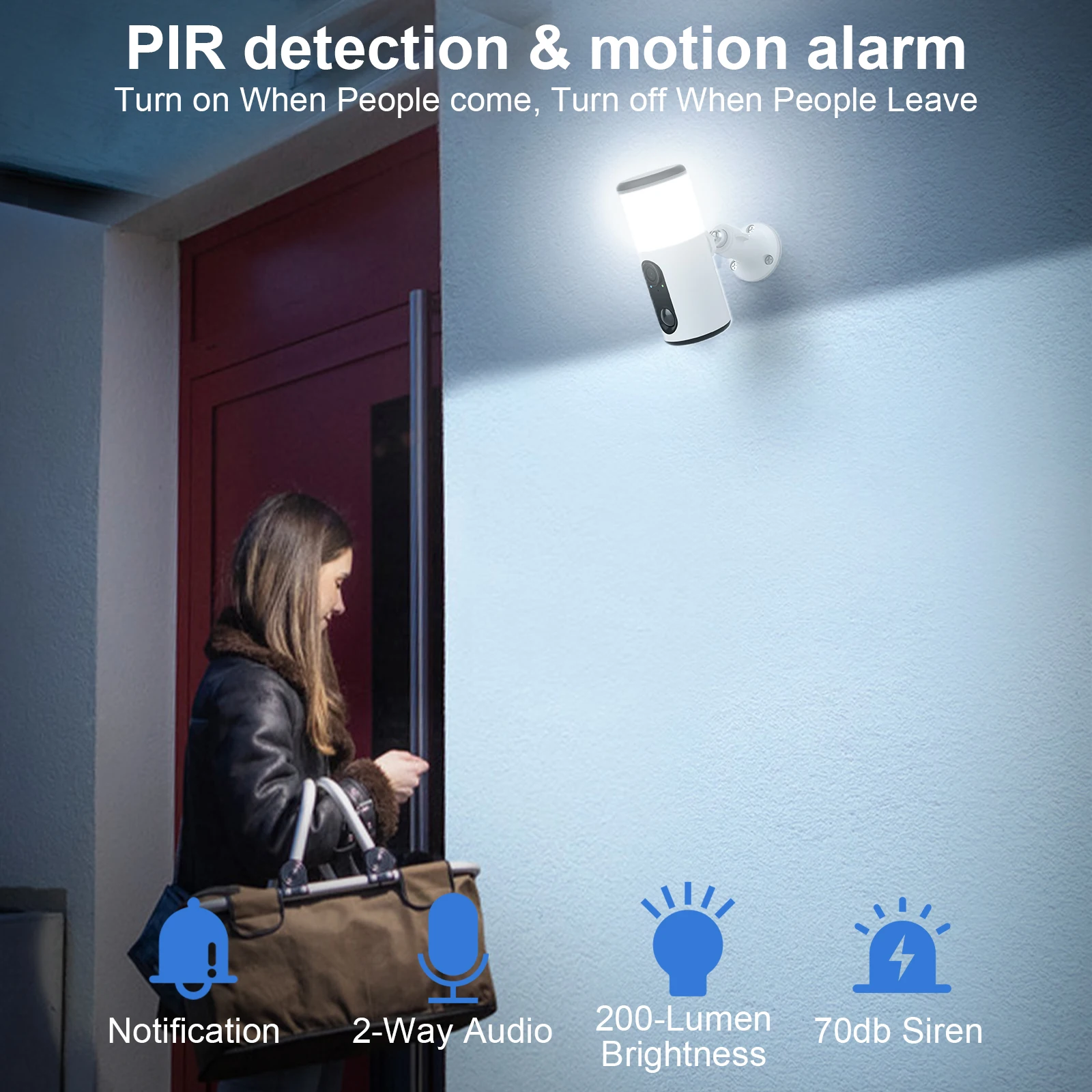 ARCCTV 4MP Wireless Solar Camera Outdoor Surveillance Motion Detection Color Night Vision Security Floodlight Solar Wifi Camera 3