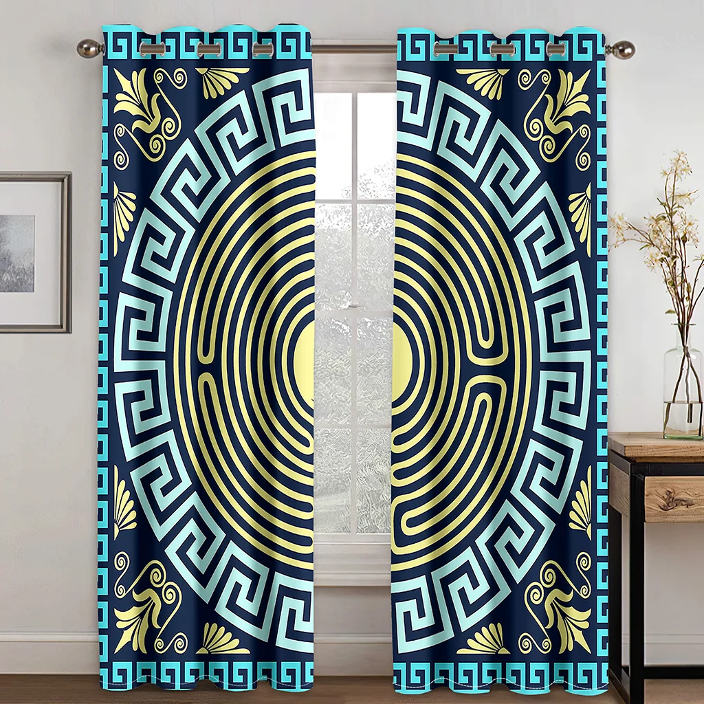 

Boho Egyptian Pharaohs African National Black 2 Pieces Free Shipping Thin Window Drapes Curtain for Living Room Bedroom Decor