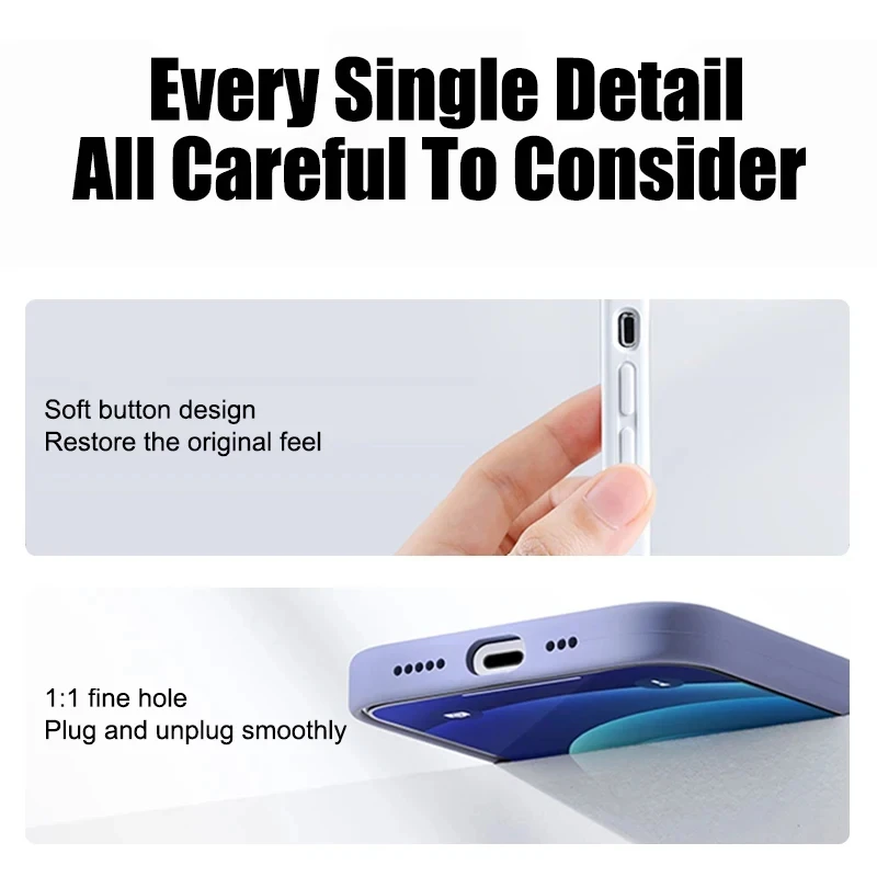 Cover Ibrida Silicone Sottile Custodia Silicone Con Protezione Schermo Per IPhone 16, 15 Pro Max, 14, 13, 12 - Antishock, Sottile Cover IPhone Con Vetro Temperato - Foto 2