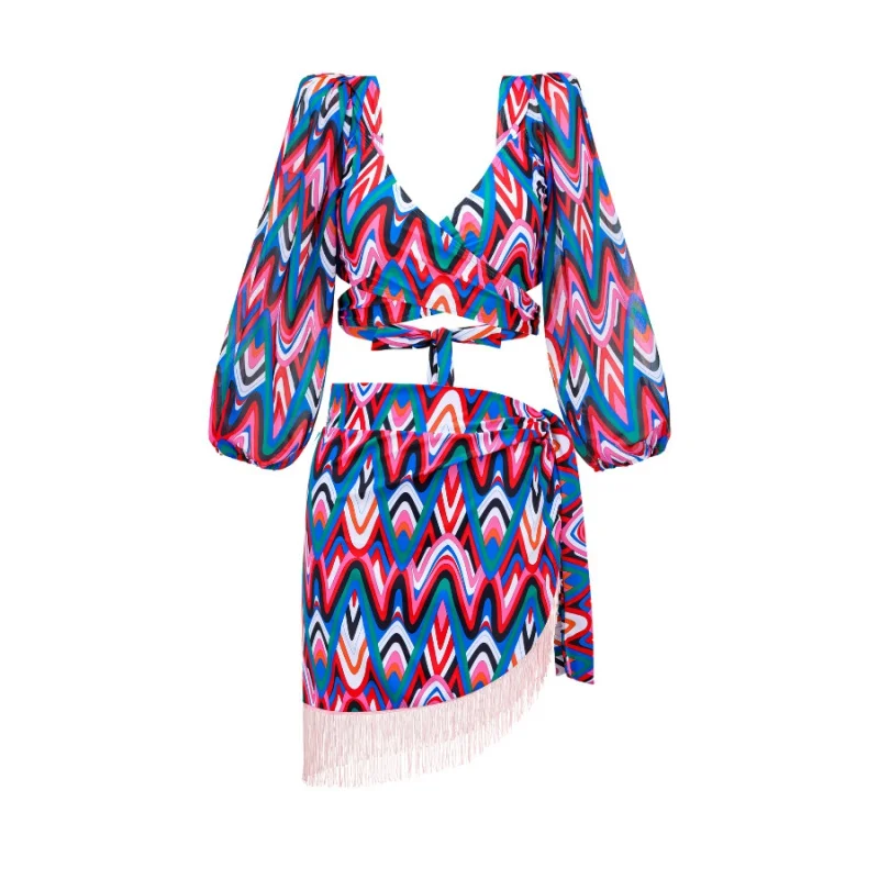 2024New Push up Bikini Sexy High WaistbikiniSplit Swimsuit New Wholesale Chiffon Dress