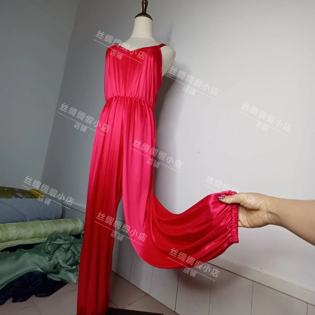 Summer Spring Glossy Sleeveless Jumpsuits Women Losse Rompers One-piece High Waist Silk Tight Satin Harem Pants