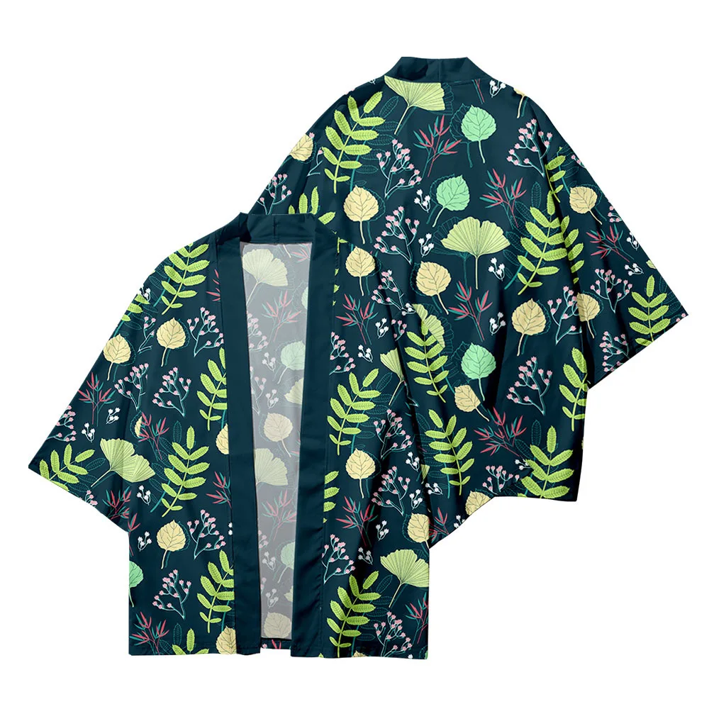 Plus Size XXS-6XL 5XL Leaf print Loose Japanese Streetwear Cardigan Women Men Harajuku Haori Kimono Cosplay Top Yukata Clothing