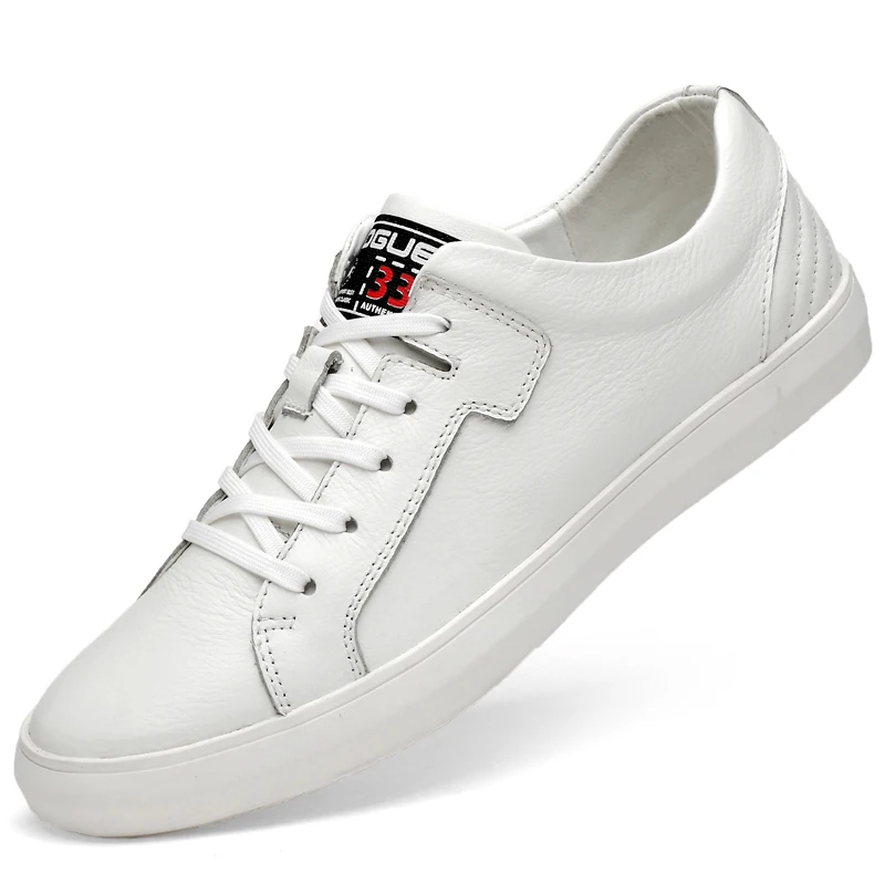 

Men Shoes Genuine Leather Casual Shoes Fashion White Sneakers 2022 New Men Breathable Shoe Full Grain Leather Men Shoes
