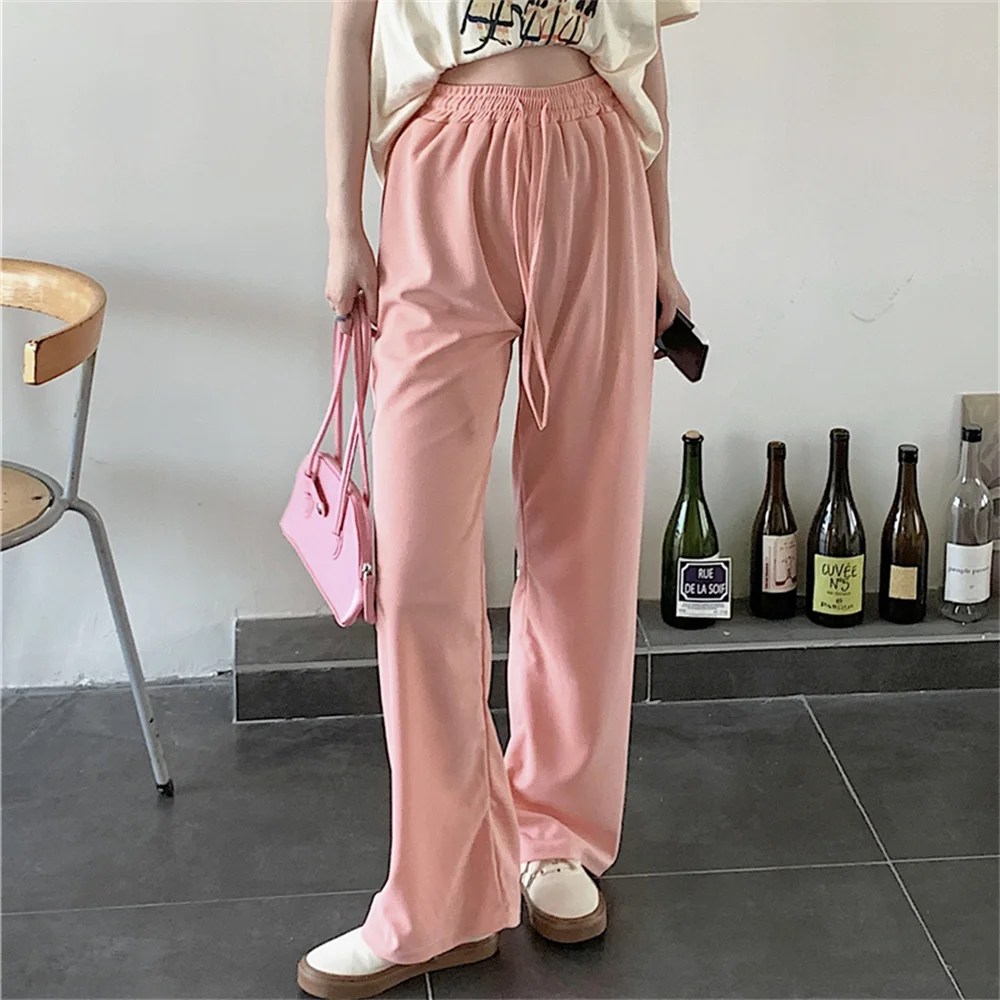 

Женские прямые брюки Alien Kitty, розовые свободные облегающие офисные брюки, универсальные узкие брюки с широкими штанинами, лето 223