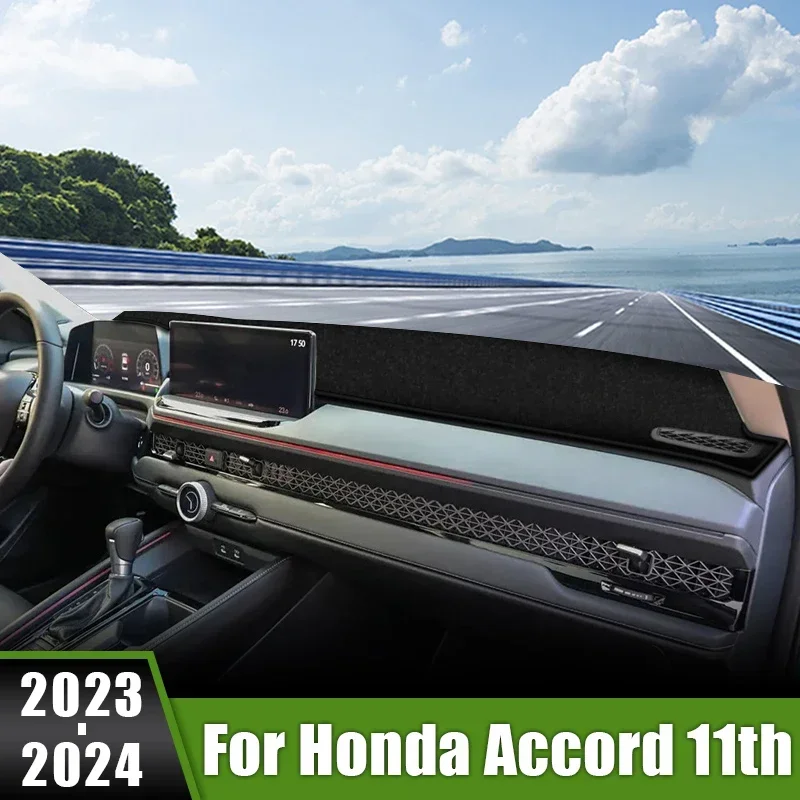 

For Honda Accord 11th 2023 2024 Car Dashboard Cover Avoid Light Pads Sun Shade Mats Non-Slip Case Anti-UV Carpets Interior Case