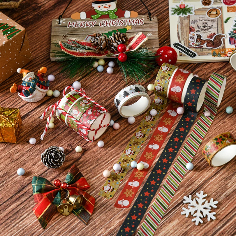 Christmas Washi Tapes 6Pcs Festival Washi Tape Stationery Gift Cinta Adhesiva Decorativa Scrapbooking Supplies Washi Tape Set 2
