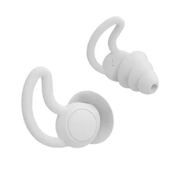 Premium 3 - Layer Silicone Noise Reduction Earplugs for Sleep, Travel, and Swimming (White)