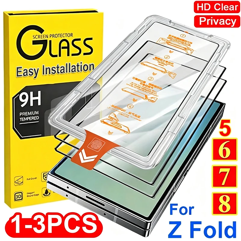 Easy Install Privacy Screen Protector with HD Clear Tempered Glass