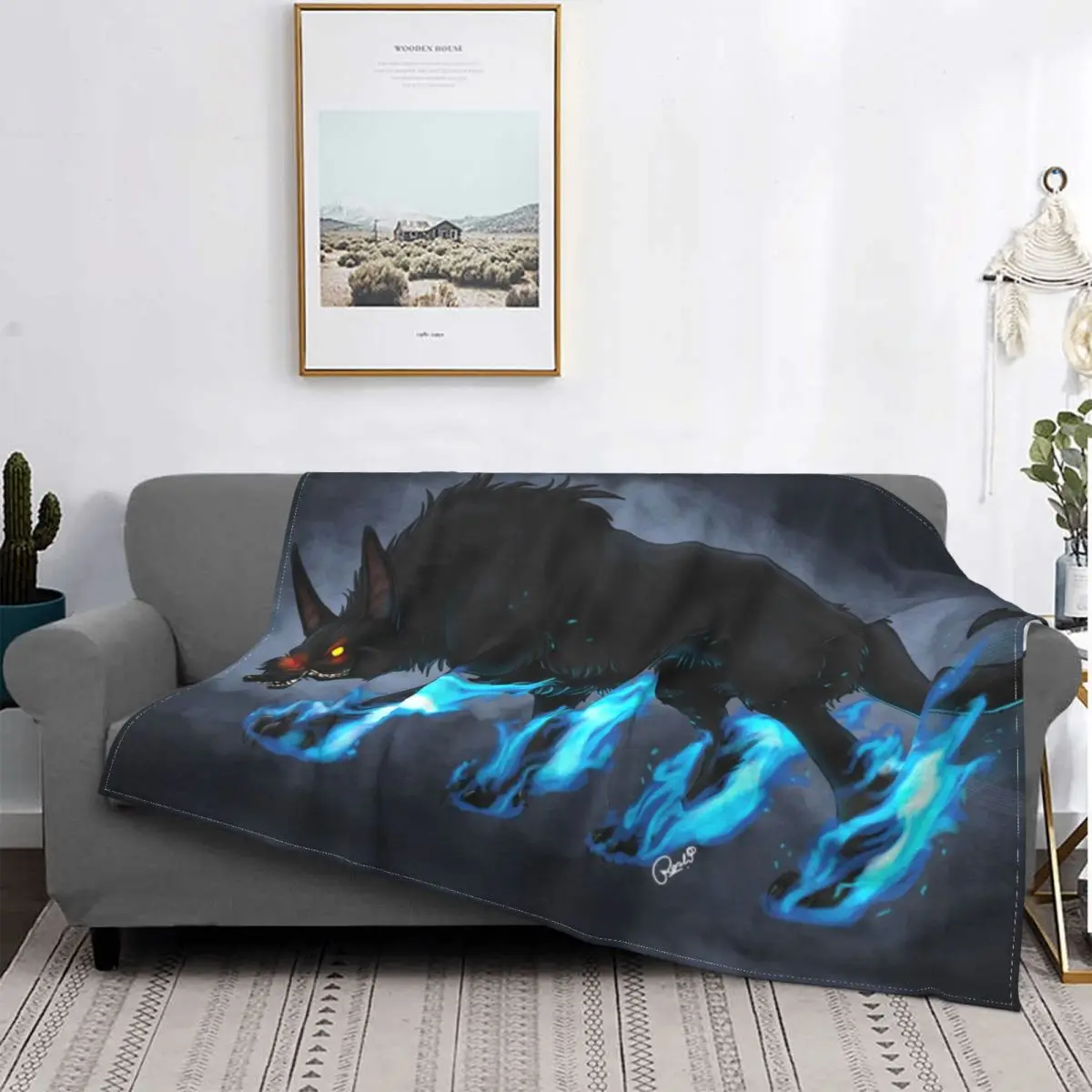 

Одеяло Hellhound, флисовое плюшевое осенне-зимнее дышащее легкое тонкое одеяло с волком, покрывало для дома